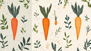 可爱胡萝卜植物图案背景