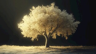 孤独发光树 神秘静谧氛围