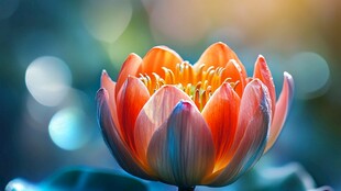 绽放的艳丽水莲花