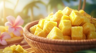 一篮香甜菠萝块