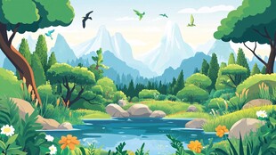 宁静山林中的清澈溪流