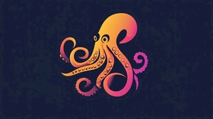 渐变章鱼创意图标设计