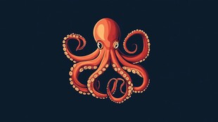 可爱卡通章鱼插画