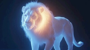 梦幻发光白狮 神秘氛围感