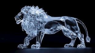 晶莹剔透水晶雄狮雕塑