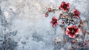 水墨风花卉背景图