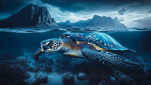 深海海龟与梦幻海底景观