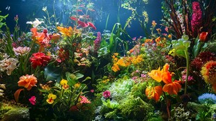 水下花卉景观的奇幻世界