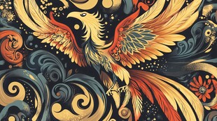 凤凰展翅 中式华丽纹饰