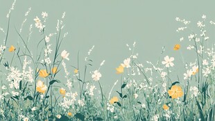 清新原野上的烂漫小花