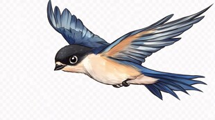 飞翔的多彩燕子插画