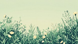 春日草地小花清新景象