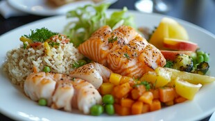 美味海鲜蔬果拼盘