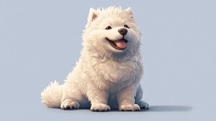 可爱萨摩耶微笑卖萌