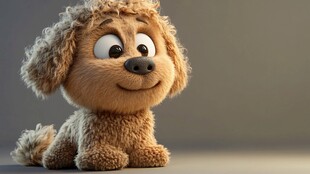 可爱毛绒小狗动画形象