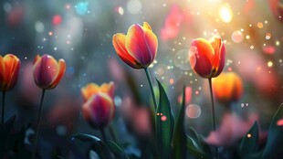 梦幻郁金香绽放美好时刻