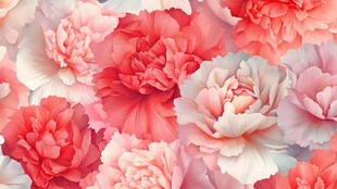 浪漫粉色系牡丹花图案