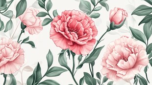 粉色牡丹花卉植物图案