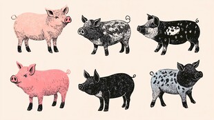 多样可爱小猪插画集合