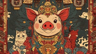 猪神瑞兽绘 国风祥瑞图