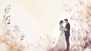 浪漫婚礼中的甜蜜新人