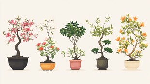 多样盆栽植物展示