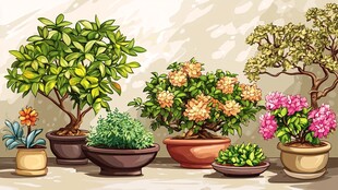 室内多彩盆栽植物组合