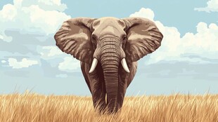 草原上独行的大象