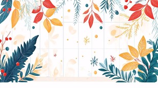 秋季植物装饰背景图