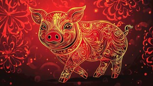 金猪贺岁 红火吉祥图案