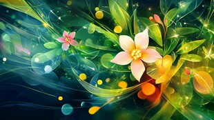 梦幻花卉 灵动光影背景