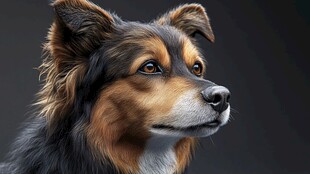 帅气牧羊犬特写