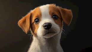 可爱小奶狗的纯真瞬间
