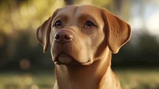 棕色拉布拉多犬的特写