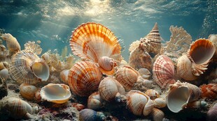 海底缤纷贝壳的梦幻世界