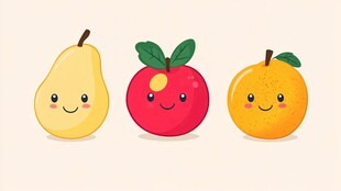 可爱笑脸水果三兄弟