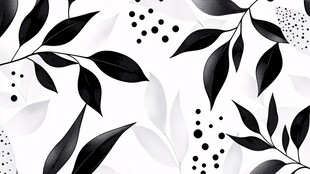 黑白叶饰图案背景纹理