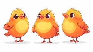 三只可爱小黄鸟