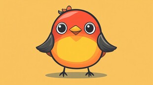 可爱卡通小鸟形象展示