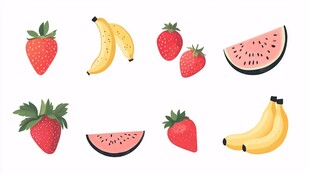 多彩水果插画