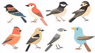 多彩小鸟插画集合