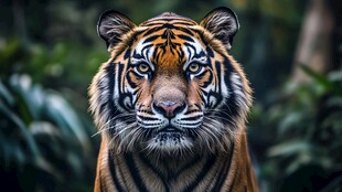 威严猛虎丛林凝视