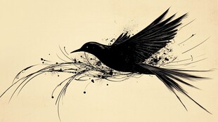 水墨飞鸟图