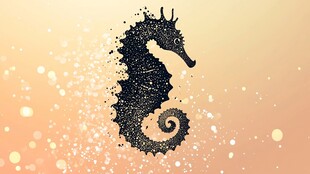 墨韵海马 梦幻渐变背景