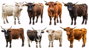 多样品种牛的展示