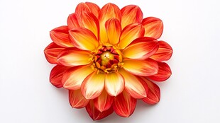 橙黄大丽花特写