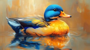 水中彩鸭 灵动之美