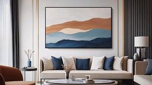 现代简约风客厅艺术挂画