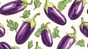 紫色茄子无缝图案背景