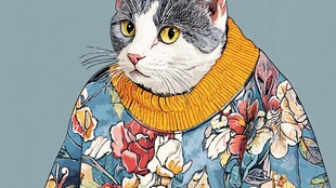 穿着花衣的可爱猫咪